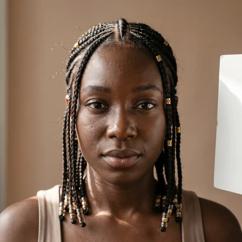 Fulani Braids styled at TF Loft Beauty in Gaithersburg, MD
