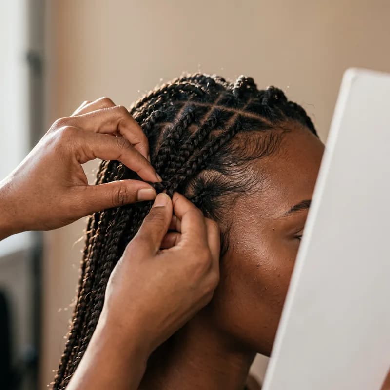 Braiding Touch-ups styled at TF Loft Beauty in Gaithersburg, MD