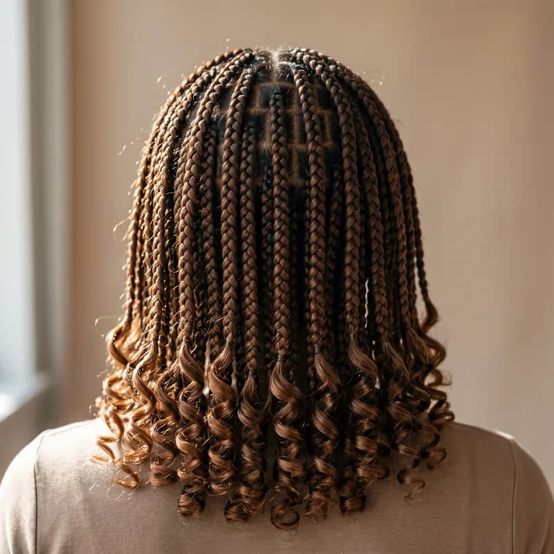 French Curl Braids styled at TF Loft Beauty in Gaithersburg, MD
