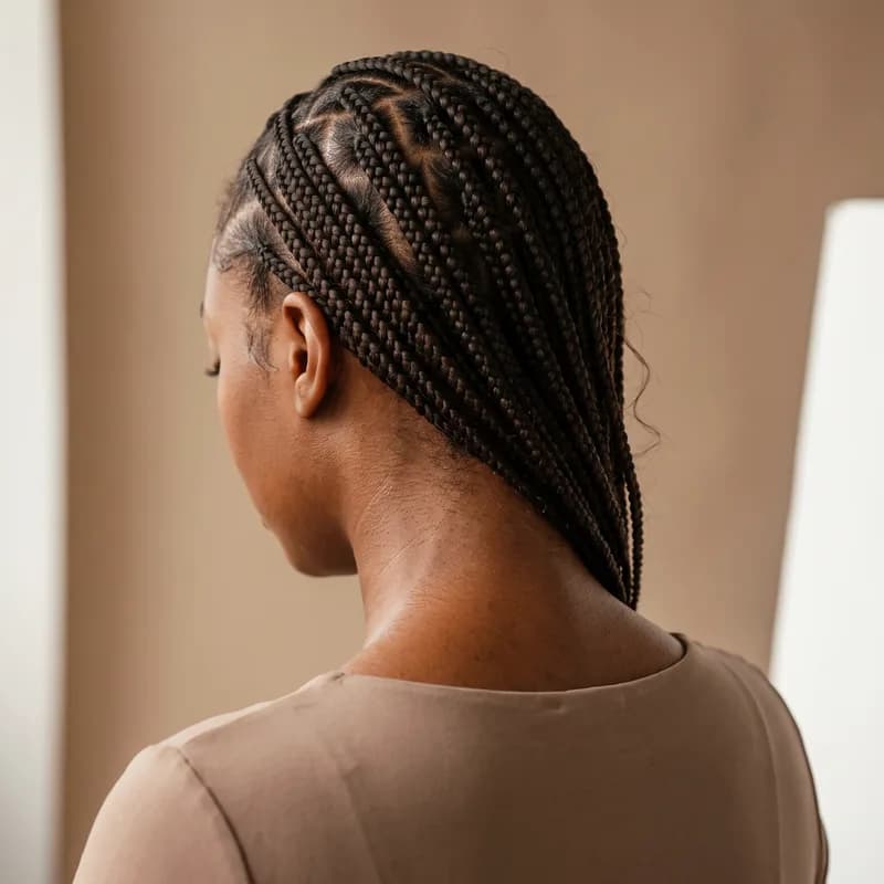 Knotless Braids styled at TF Loft Beauty in Gaithersburg, MD