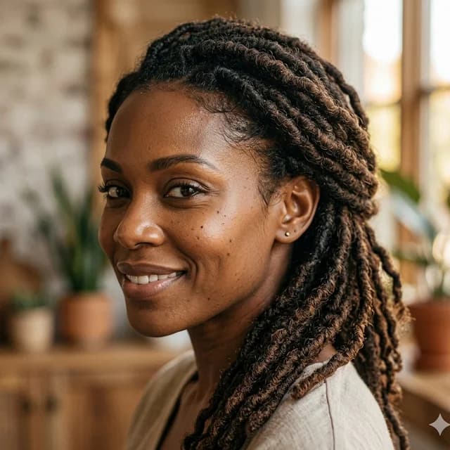 Box braids done at TF Loft Beauty hair braiding salon in Gaithersburg, MD