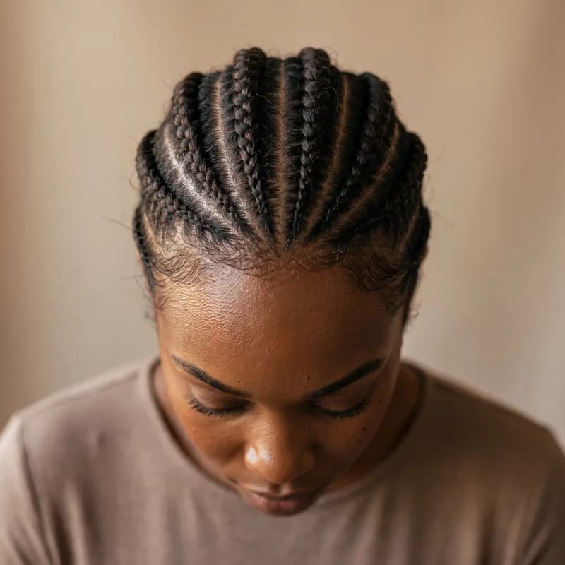Protective braided style finished at TF Loft Beauty in Gaithersburg, Maryland