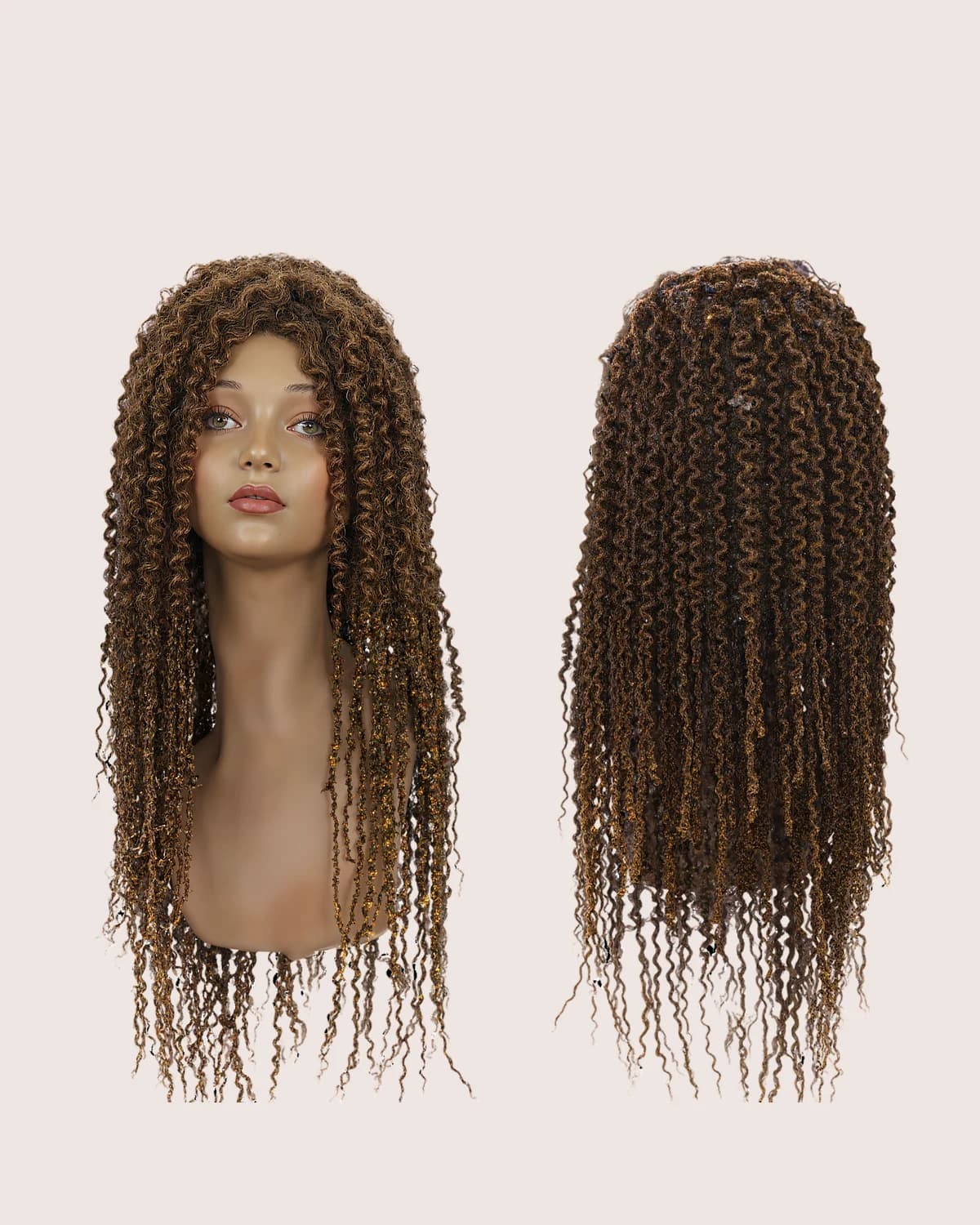 Natural Brown Afro Box Braid Wig — view 1 of 4