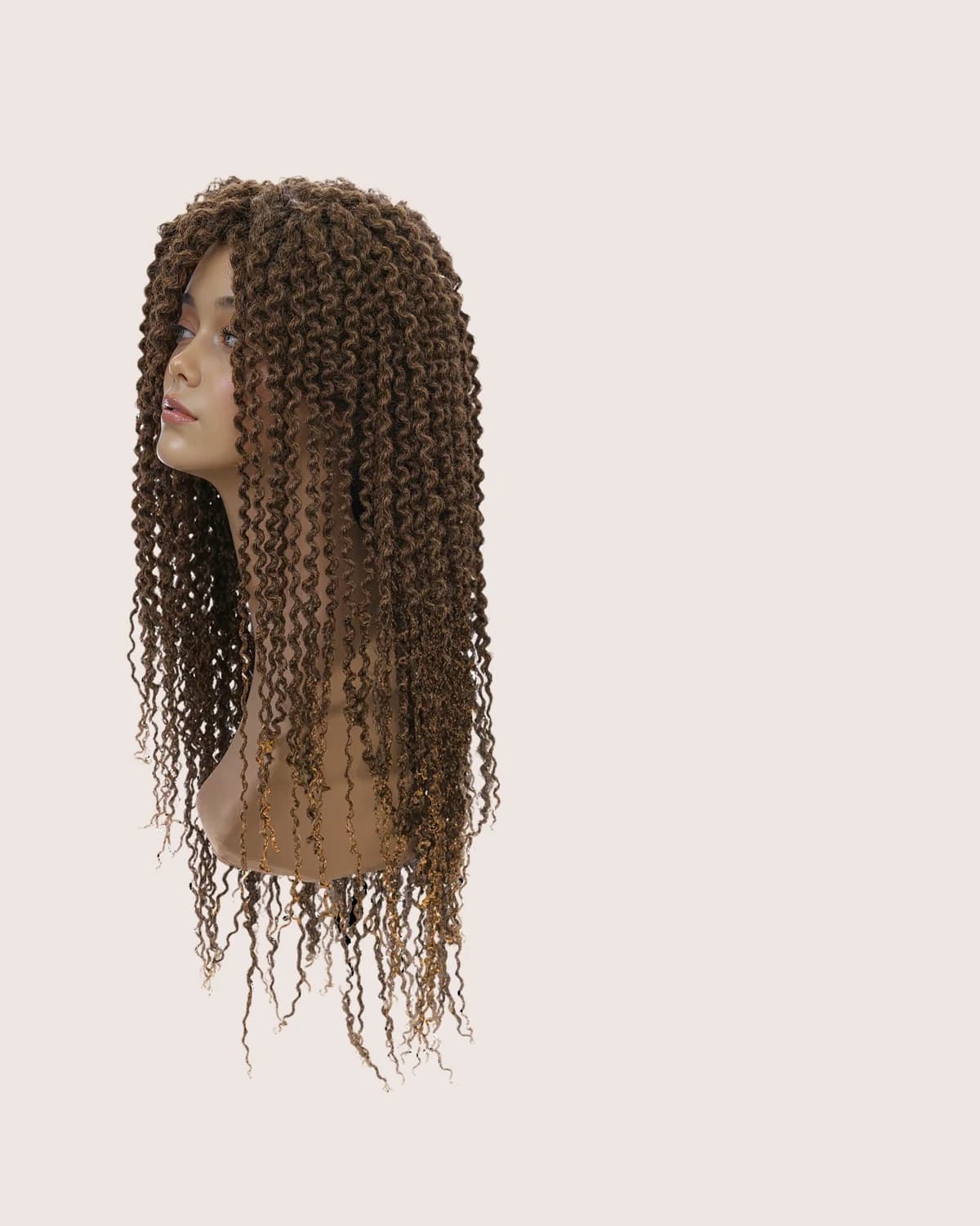 Natural Brown Afro Box Braid Wig — view 2 of 4