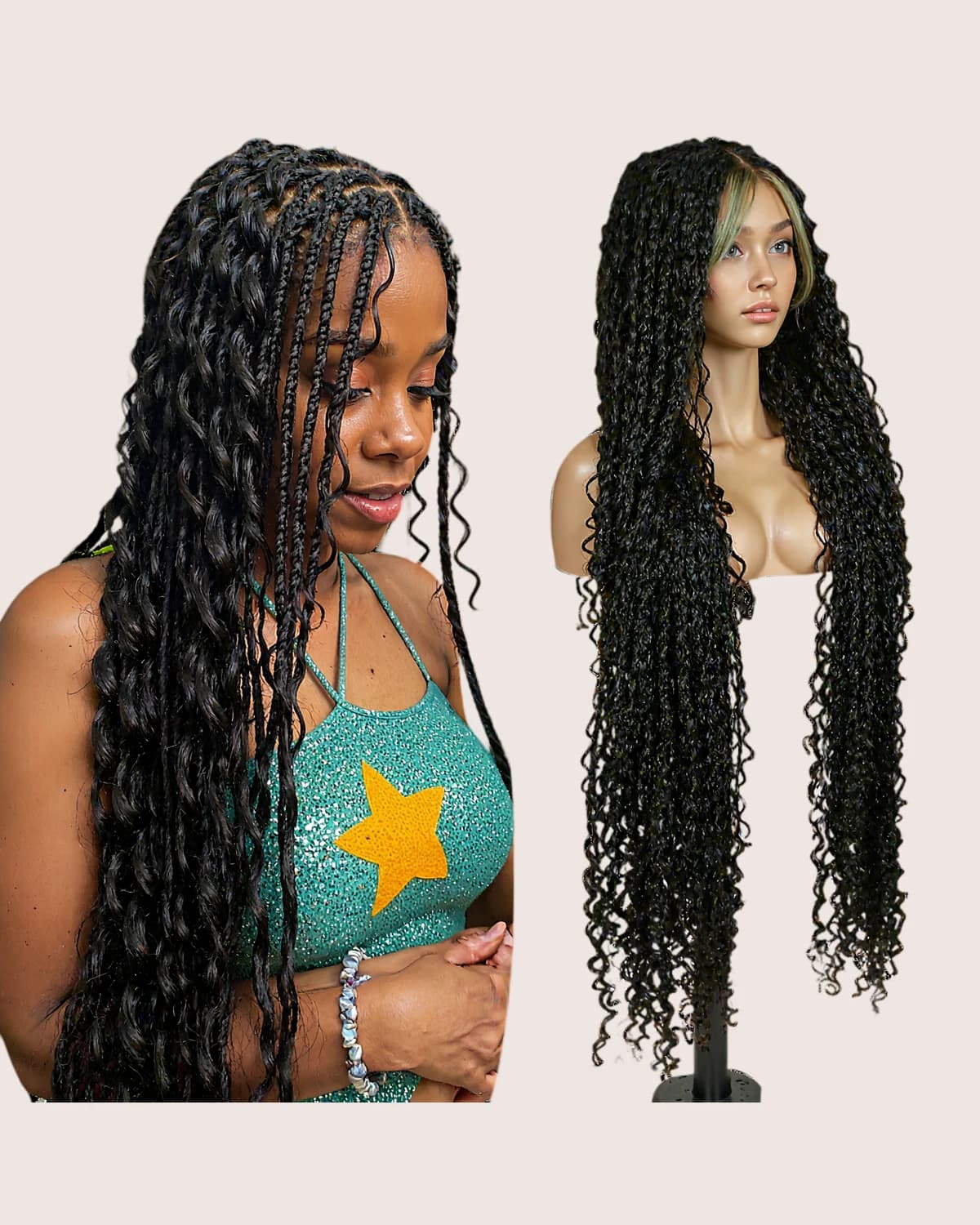 Boho Curly Full Lace Braided Wig — view 1 of 4