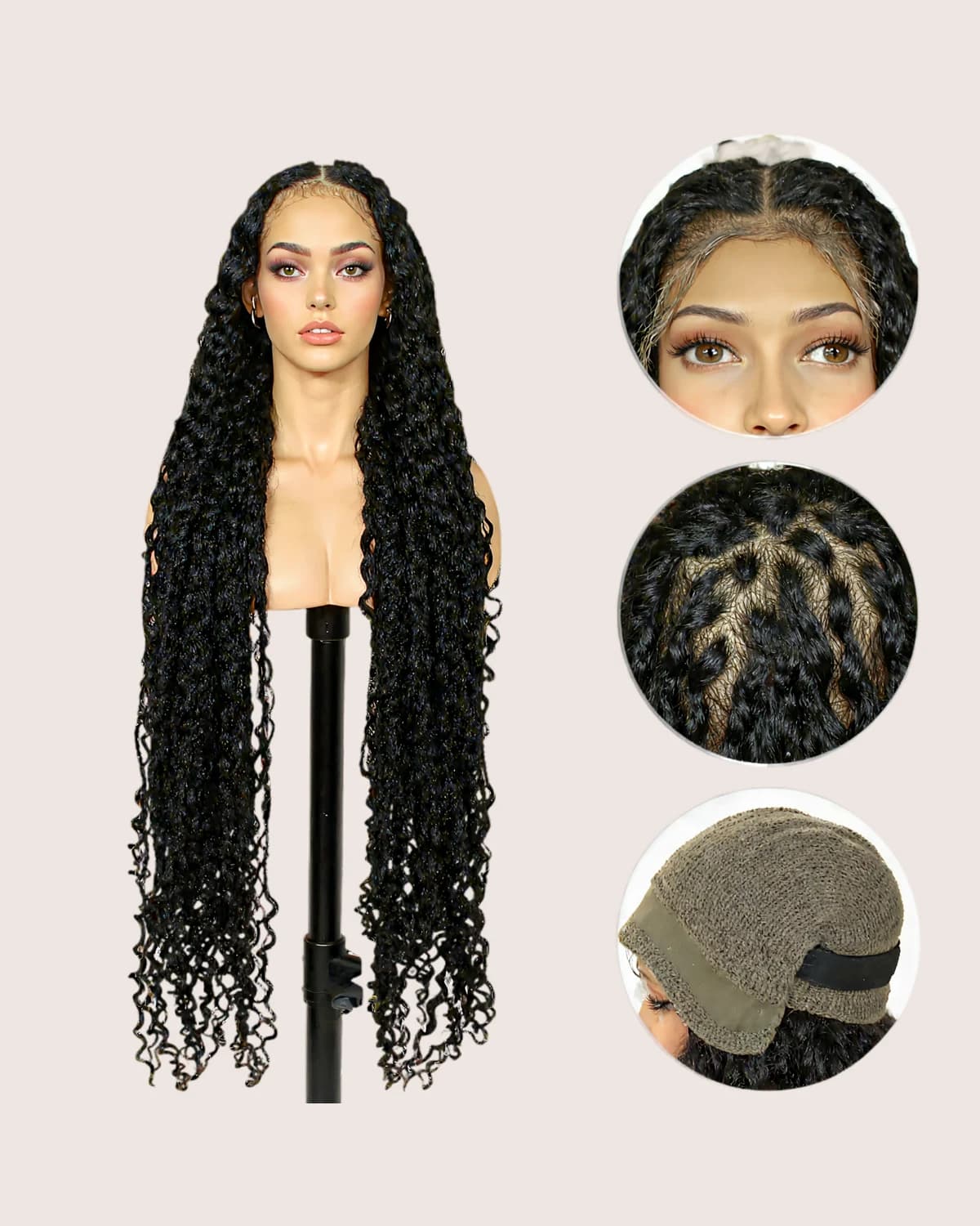 Boho Curly Full Lace Braided Wig — view 2 of 4